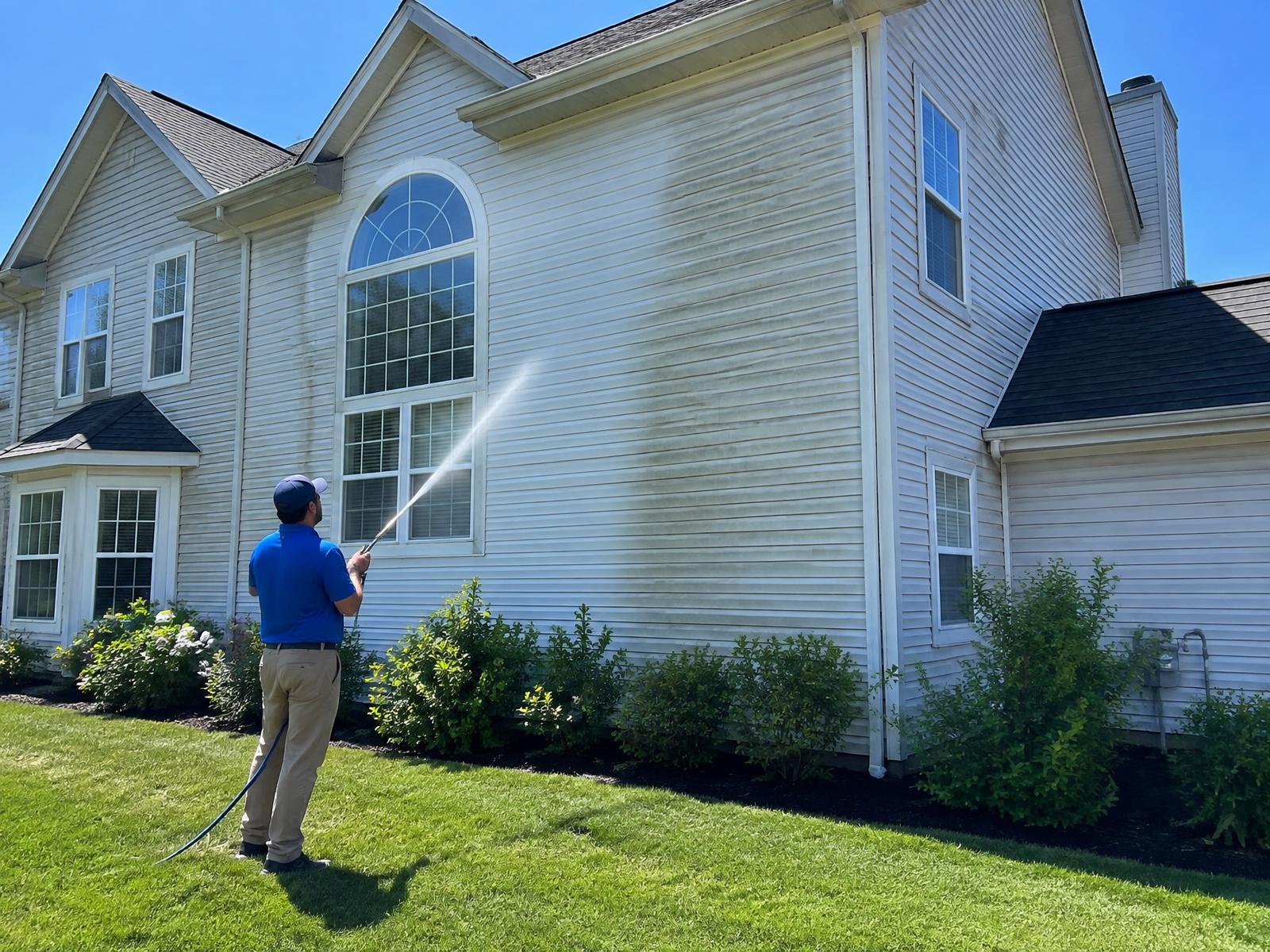 Professional house washing on a Washington County-area home